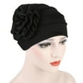 thumbnail image 3 of SPRING PARK Fashion Solid Color Women's Casual Cotton One Side Big Flower Hat Beanie Outdoor Turban Hijab Baggy Cap, 3 of 4