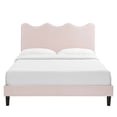 thumbnail image 6 of Modway Current Performance Velvet Queen Platform Bed in Pink, 6 of 10
