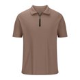 thumbnail image 6 of ZRGHAOYLQ Henley Shirt Big and Tall Mens Quater Zip Shirts Short Sleeve Plus Size Solid Tees Slim Fit Cooling Dress Shirt Lightweight Workout T Shirts, 6 of 6