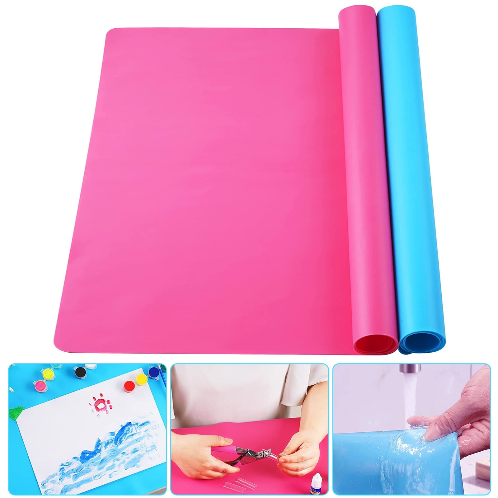 3 Pack Large Silicone Sheets for Crafts, Liquid, Resin Jewelry Casting  Molds Mat, Silicone Placemat. 15.7 X 11.8, Blue, Rose Red, Green 