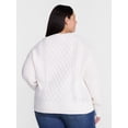 thumbnail image 3 of Terra & Sky Women's Plus Knit Crewneck Pullover Sweater, Midweight, Sizes 0X-5X, 3 of 5