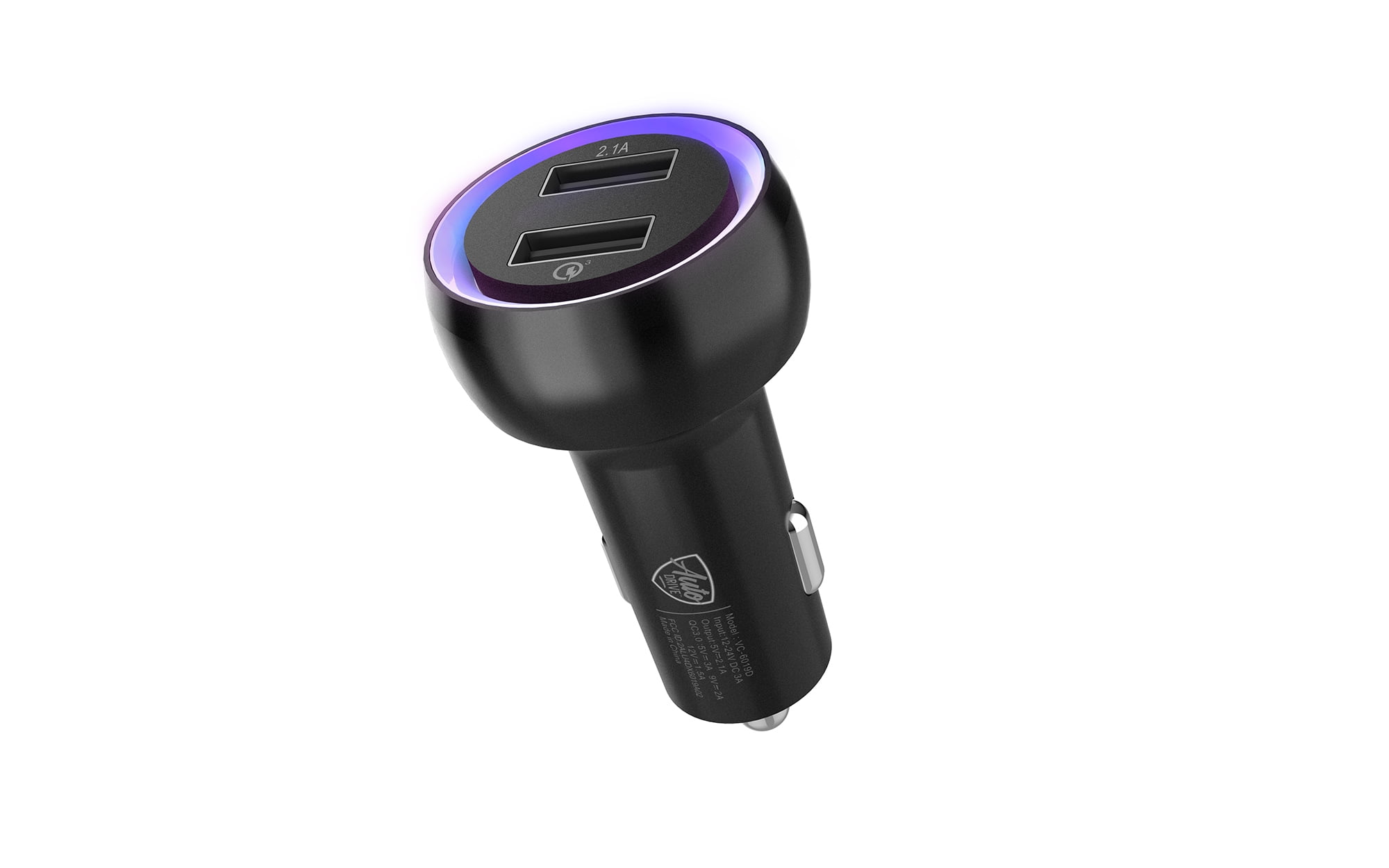 Auto Drive Car Charger with Pulsing Light, Dual USB Charging Ports, Parking Locator, Voltage Monitor APP Control