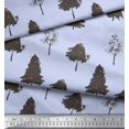 thumbnail image 3 of Soimoi Blue Heavy Satin Fabric Stencil Tree Print Fabric by Yard 54 Inch Wide, 3 of 3