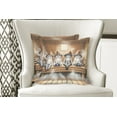thumbnail image 4 of Ambesonne Cat Throw Pillow Cover Pack of 2, Funny Kittens in Hats at Sauna, 2 Pcs-18"x18", Pastel Brown and Pale Grey, 4 of 5