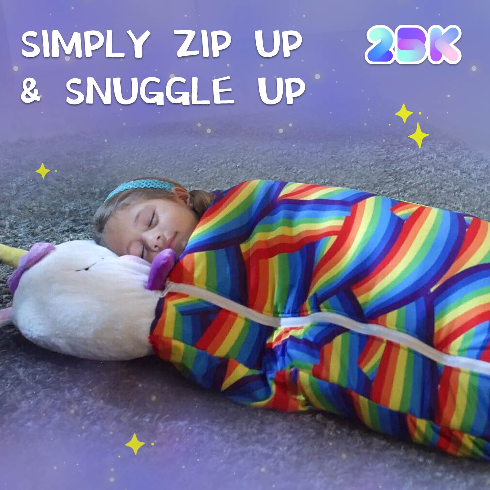 KKL Kids Happy Sleeping Bag Anti-Kick Design Machine Washable Toddler Nap Mat, White