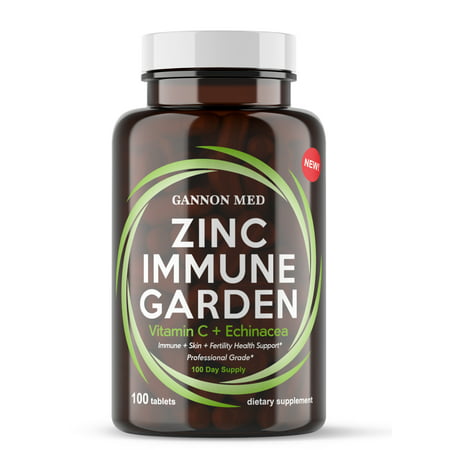 Zinc Immune Garden - Zinc 50mg | Vitamin C 800mg | Echinacea 600mg per Tablet - 100 Day Supply | Immunity + Skin + Reproductive Health Support | Vegan, USA MADE |Alternative to Lozenge Chewable (Best Vitamin C Tablets For Skin In India)
