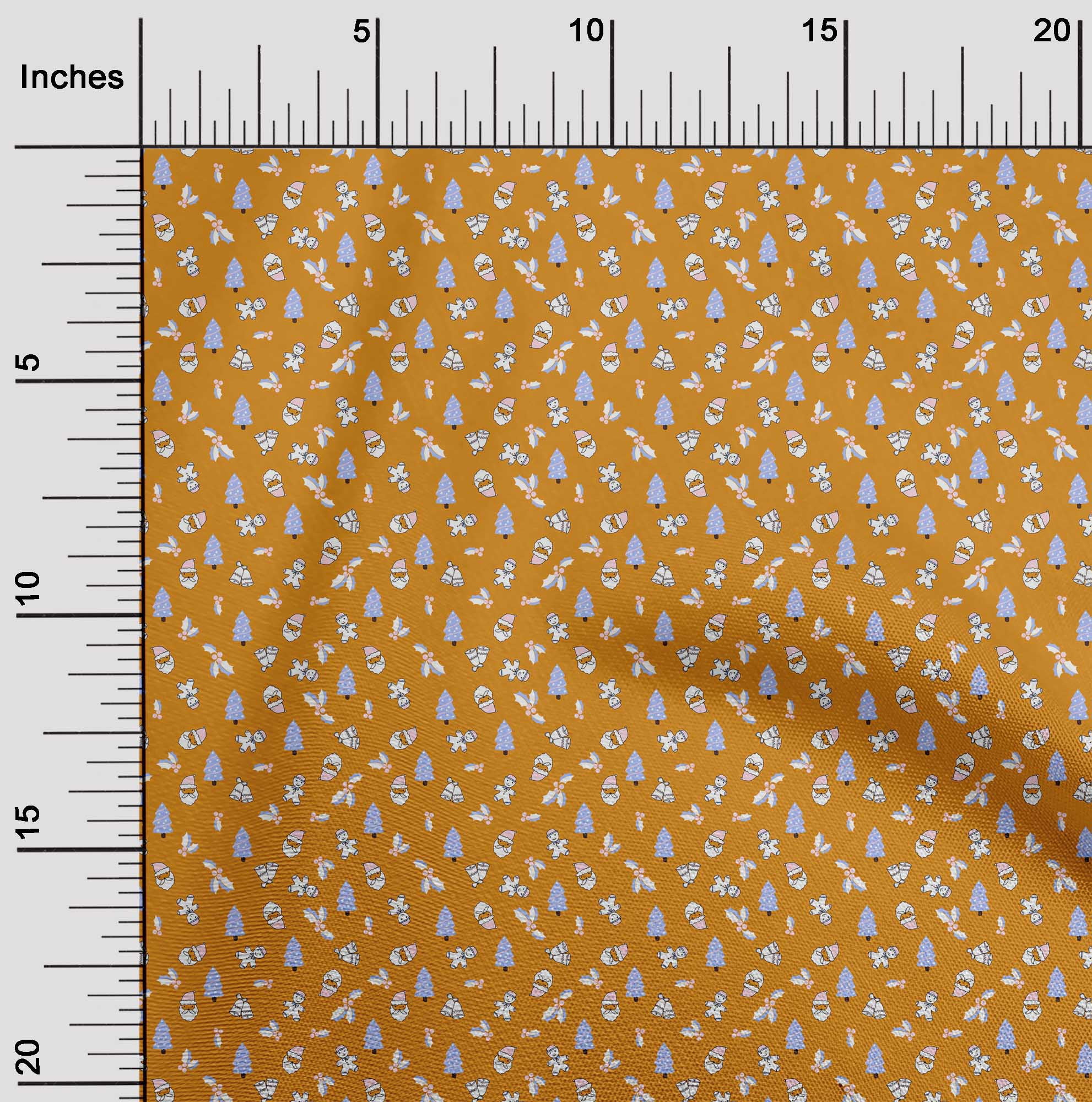 oneOone Cotton Jersey Orange Fabric Christmas Sewing Material Print Fabric By The Yard 58 Inch Wide