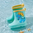 thumbnail image 4 of YHAJDS Kids Dinosaur Rain Boots Waterproof Non Slip Short Shaft Rubber Shoes for Boys Girls 2-8 Years, 4 of 6