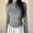 *Gray, variant on ClodeEU Women's Long Sleeve Sun Protection Zip Up Top,High Neck Ruched Fitted Shirt,Casual Slim Fit Basic Jacket Gray,Womens Plus M