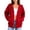 Red, variant on Plebaso Zip up Hoodies for Women Long Sleeve Drawstring Sweatshirt Casual Hooded Jacket with Pockets