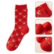 thumbnail image 2 of Small grid Calcetines de mujer a rayas a cuadros Otoño e Invierno cómodos calcetines de Color rojo Harajuku señoras novedad regalo de vacaciones, 2 of 5
