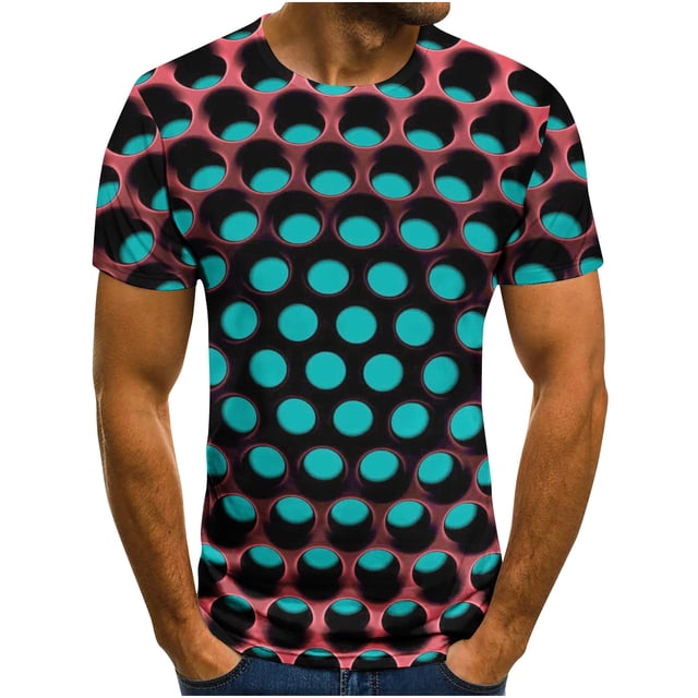 Chemises à Manches Courtes pour Hommes T-Shirt pour Hommes 3D Imprimé Abstrait Non Relocalisé Manches Courtes Col Rond Mode Décontracté Quotidien Vacances T-Shirt Haut Blouses Chemises pour Hommes Manches Courtes