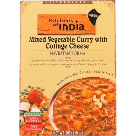 Kitchen Of India Dinner - Mixed Vegetable Curry with Cottage Cheese - Navratan Korma - 10 oz - case of (The Best Vegetable Curry)