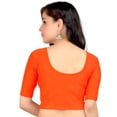 thumbnail image 2 of Chandrakala Women's Readymade Lycra Indian Ethnic Saree Blouse Crop Top Choli-2X-Large, Orange (B179ORA6), 2 of 3