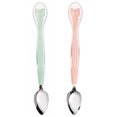 thumbnail image 1 of 2 cucharas de acero inoxidable para pomelo, cucharas raspadoras para bebés, cucharas de postre, 1 of 7