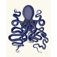 thumbnail image 2 of Fab Funky 12x14 Black Ornate Wood Framed with Double Matting Museum Art Print Titled - Octopus 9, Blue, 2 of 4