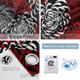 thumbnail image 6 of Red Grey Chrysanthemum Blackout Curtains for Bedroom, Farmhouse Botanical Floral Modern Room Darkening Window Drapes for Living Room, Thermal Insulated Grommet Curtains, 52x54 inch, 2 Panels, 6 of 9