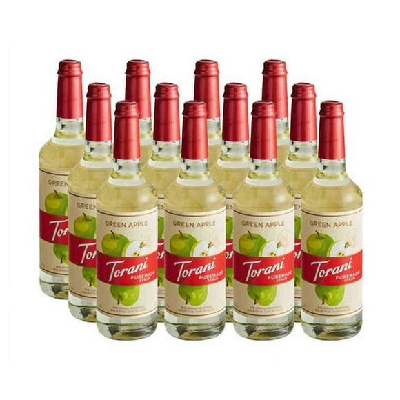 Torani Puremade Green Apple Flavoring Syrup - 750 mL of Juicy (12/Case)