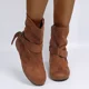 thumbnail image 1 of Botines esmerilados para mujer de piel suave con pliegues, botas cálidas, antideslizantes, cómodas, color morado, talla grande 43, para otoño e invierno 2024, 1 of 5