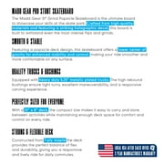 31 Complete Skateboard for Beginners & Intermediate Riders – Popsicle Deck, PU Wheels, ABEC-11 Bearings – Madd Gear