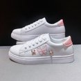 thumbnail image 1 of 2022 primavera otoño verano señoras zapatillas moda transpirable zapatos vulcanizados cuero suela gruesa cordones Casual blanco bordado 37 Gao Jinjia LED, 1 of 2