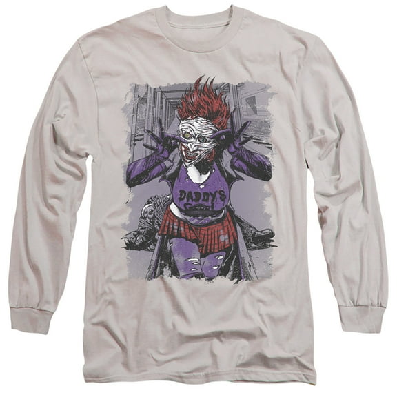 JLA Justice League Jokers Daughter Long Sleeve Adult 18/1 T-Shirt Silver