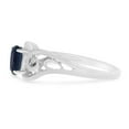 thumbnail image 4 of 14k White Gold Oval Sapphire And Diamond Ring, 4 of 8