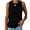 Black, variant on Womens Crew Neck Sleeveless Solid Color Casual Loose Fit Tee Summer Tank Tops