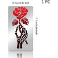 thumbnail image 4 of Stainless Steel Flower Stencil Templates Reusable Rose and Skull Hand Painting Template Journal Tool for Wood Burning Pyrography Engraving DIY Craft 4x7 inch 1pc, 4 of 7