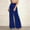 *Blue, variant on ClodeEU Women's High Waist Wide Leg Pants with Silver Thread,Elastic Waist Loose Casual Fashion Trousers Wine,Womens Plus S