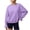 Purple, variant on Mifsaly Womens Crew Neck Sweatshirts Flare Sleeve Ruched Solid Elastic Hem Casual Shirts Loose Fit Soft Comfortable Pullover Tops