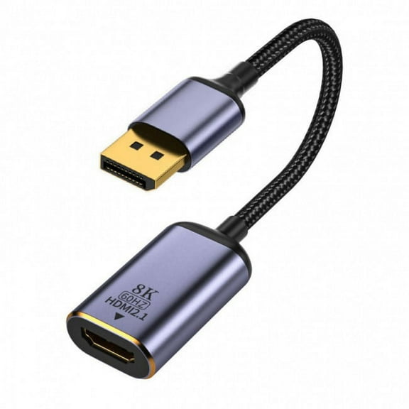 FVH DisplayPort 1.4 Source to HDMI 2.0 Display 8K 60hz UHD 4K DP to HDMI Female Monitor Adapter Cable