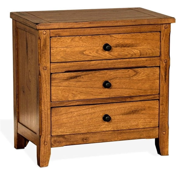 Sunny Designs Sedona 29" Petite Traditional Wood Night Stand in Rustic Oak