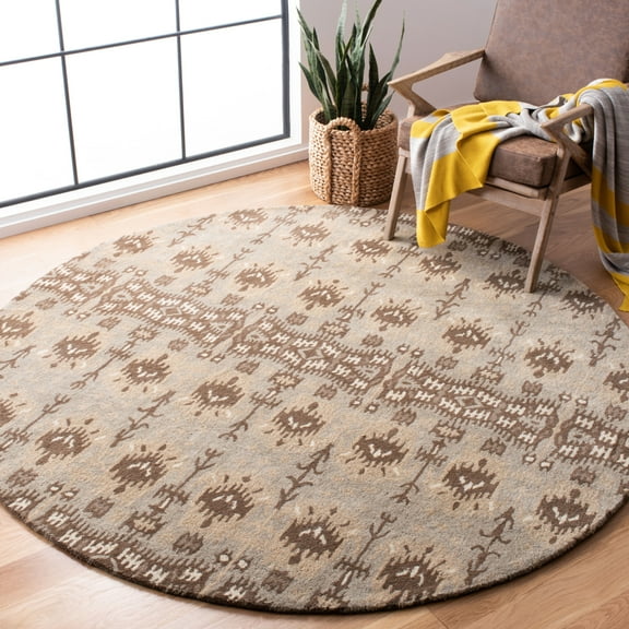 SAFAVIEH Wyndham Ainsley Abstract Floral Wool Area Rug, Natural/Multi, 8' x 10'