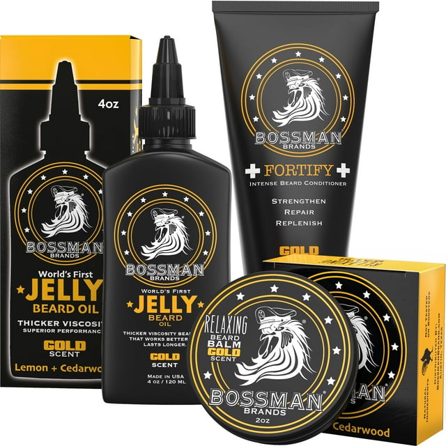 Beard Kit Bossman Essentials, aceite y bálsamo acondicionador para barba