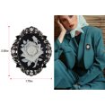thumbnail image 6 of Vintage Elegant Victorian Rose Flower Cameo Crystal Rhinestone Brooch Pin, Grey, 6 of 6