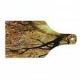 thumbnail image 1 of Nature Cutting Board, Sun Through Leaf Golden Yellow Vivid October Foliage Harvest Serene Paradise Photo Art, Tempered Glass Cutting and Serving Board, Wine Bottle Shape, Orange, by Ambesonne, 1 of 1