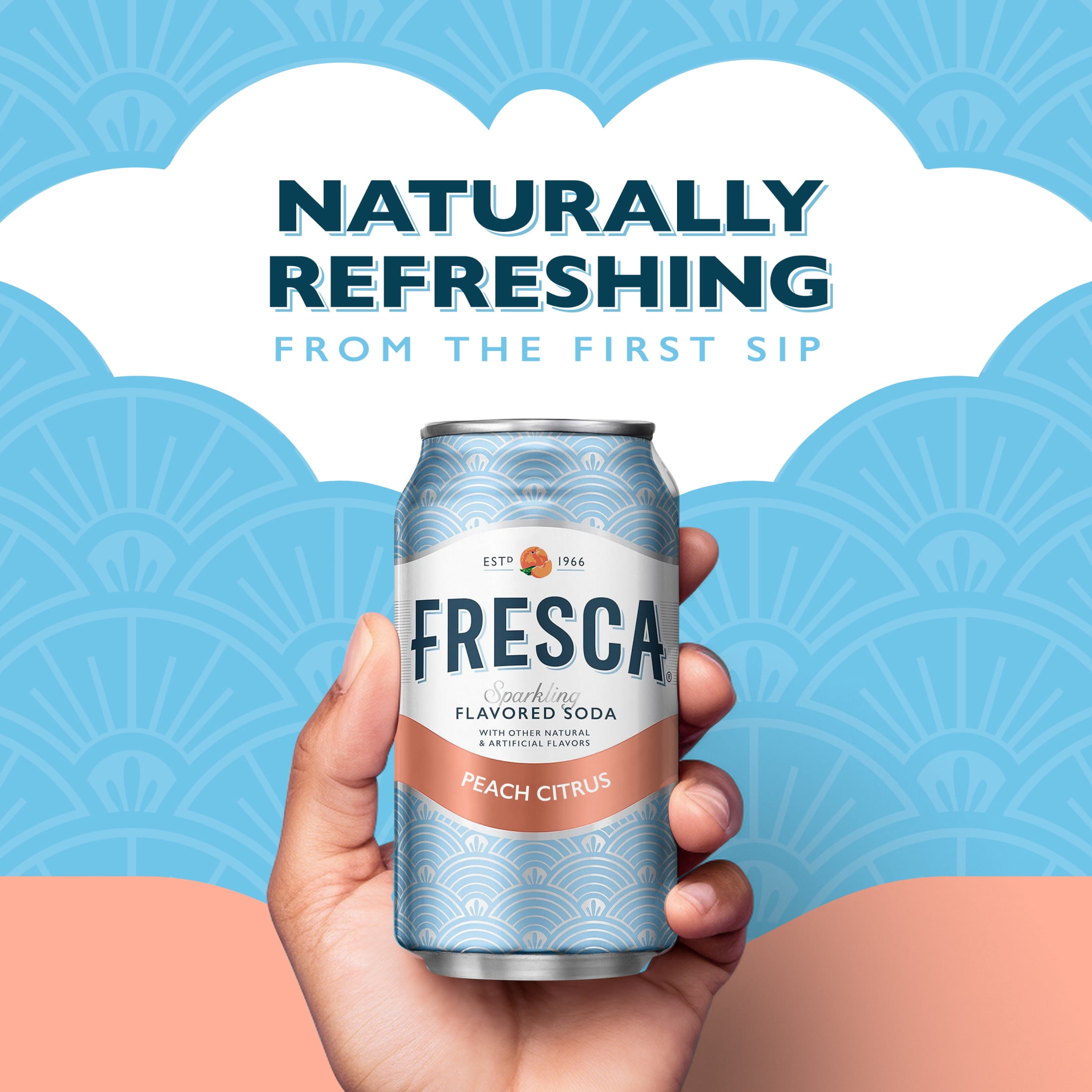 Fresca Peach Soda Pop Fridge Pack Cans, 12 fl oz, 12 Pack