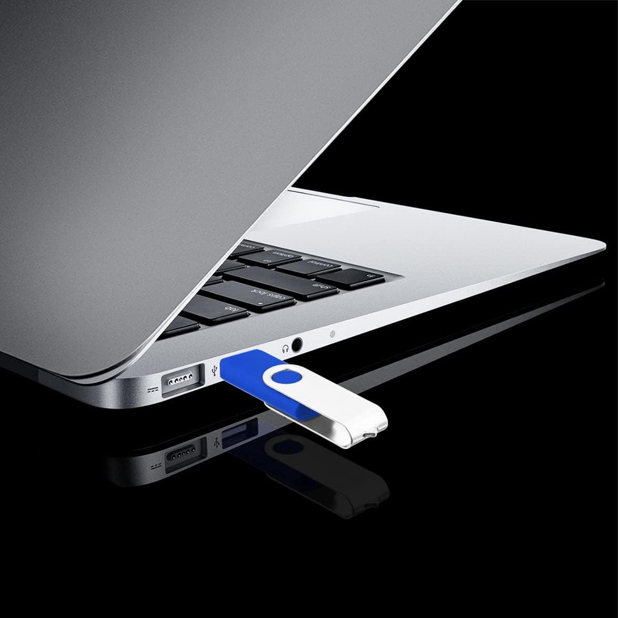 Flash Drive USB 2.0 Metal Rotating(50PACK*128MB Blue)