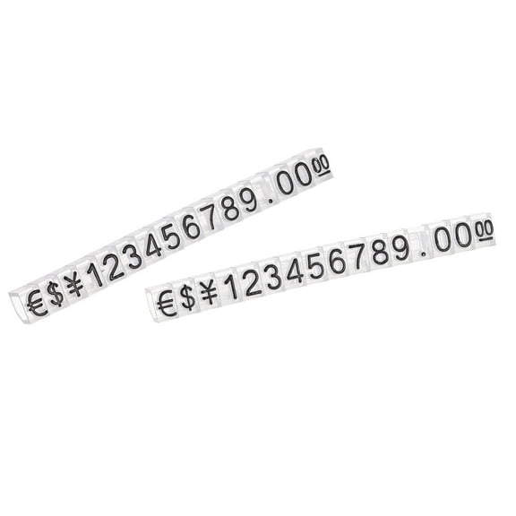 Uxcell Adjustable Mini Cube Price Tag Display Number Black on Clear,3.8x6.9mm,14 sets