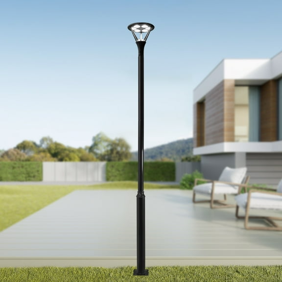 2.9m ‎black Outdoor Street Light Pole Street Lamp Post Split Street Lamp Post Suitable for Outdoor Street 100kg
