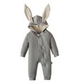 thumbnail image 1 of Tenue de Pâques pour Bébé Garçon Tout-Petit, Grenouillère à Capuchon Lapin avec Fermeture Éclair, Mignonne Grenouillère à Col Ras du Cou, 1 of 9