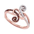 thumbnail image 1 of 10kt Rose Gold Womens Round Red Color Enhanced Diamond Band Ring 1/5 Cttw, 1 of 1