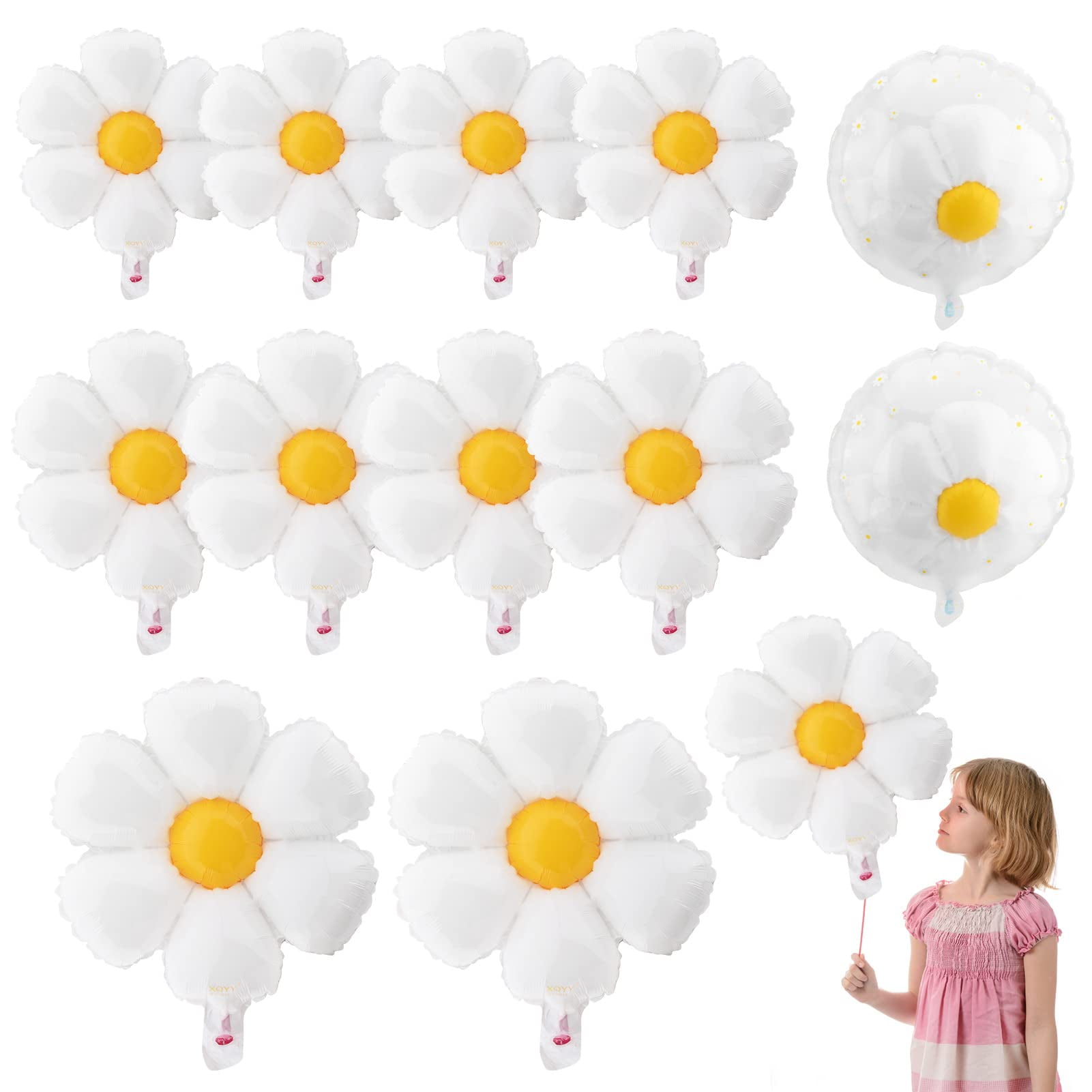 Daisy Balloons, Easter Balloon Garland, 12PCS Daisy Party Decorations Daisy Balloon Kit, Balloon