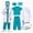 Green, variant on Kids Doctor Costume 9‑Piece, Pink Scrub Doctor Outfit with White Lab Coat, Halloween Cosplay Dress‑Up Set for Girls 8‑12 Years Old