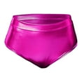 thumbnail image 3 of Pink Biker Shorts Women Sexy Short High Waisted Shorts Leather Metallic Solid Color High Gloss Women's Super Shorts Hot Pants, 3 of 4