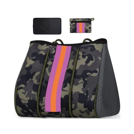 ASOTVision Neoprene Bag, Large Multipurpose Beach Bag Neoprene Tote Bag with Inner Pocket for Women/Pool