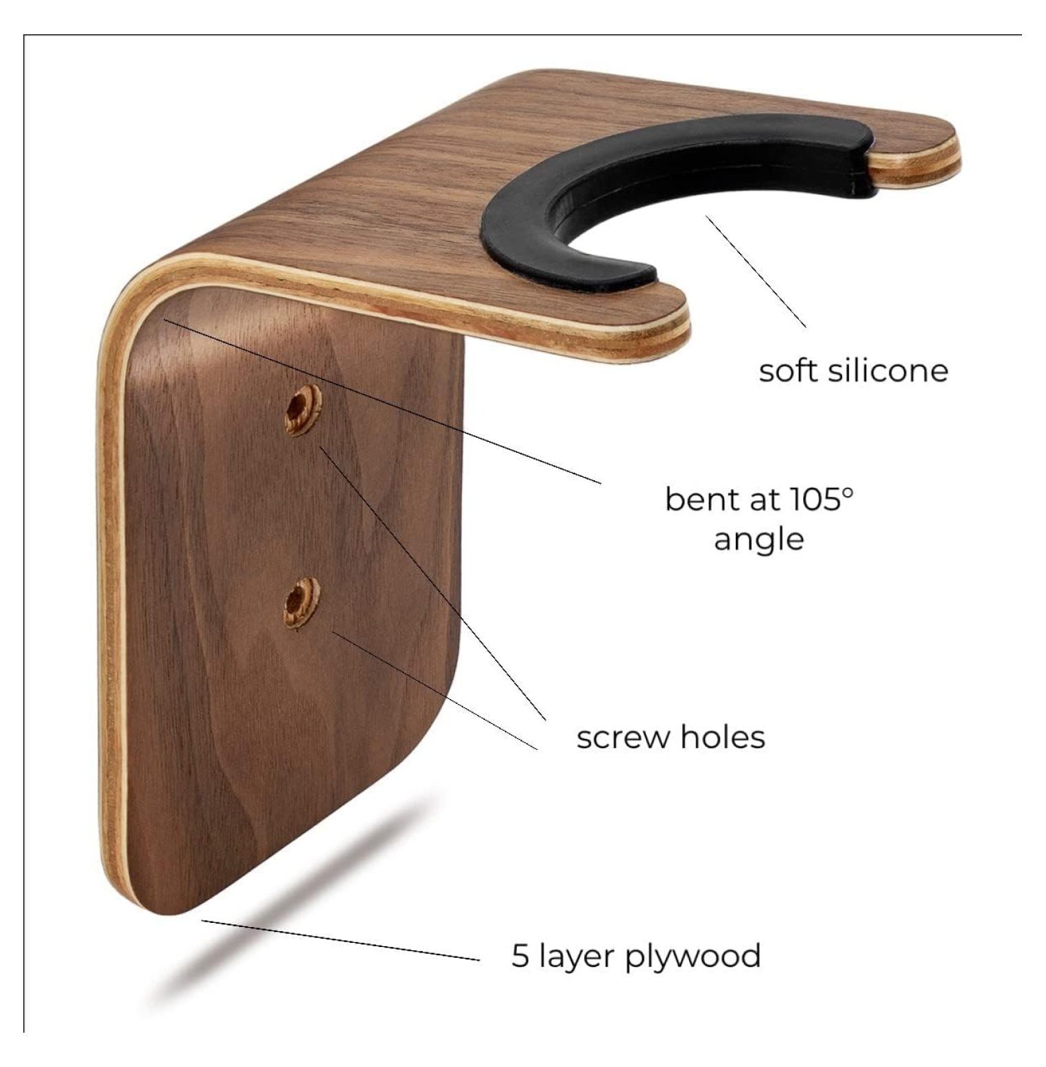 Guitar Wall Hanger - Secure Guitar Wall Mount for Acoustic/Ukulele - Space-Saving Guitar Accessories - Easy to Install Guitar Hook - Design Guitar Stand for Home/Studio Neck up to 2 in (50mm)