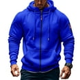 thumbnail image 3 of Zip Up Hoodie Men 2026 Fall Winter Long Sleeve Plain Full Zipper Hooded Sweatshirt with Pockets Jacket Cardigan Outerwear, 3 of 6