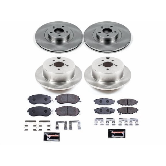 Front and Rear Brake Pad and Rotor Kit - Compatible with 2014 - 2018 Subaru Forester 2.5L H4 - Power Stop